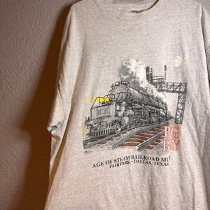 Vintage Age of Steam Railroad Museum T Shirt Adult XXL Big Boy Train Dallas